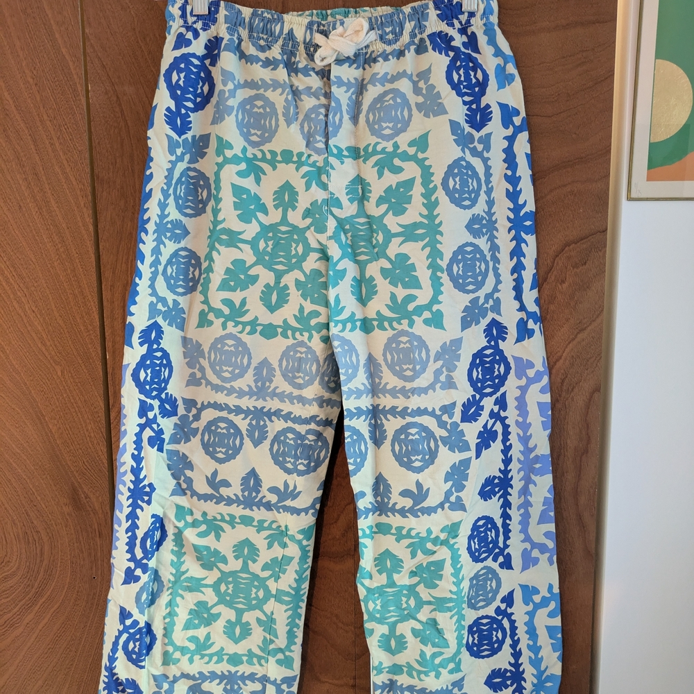 Zara Blue and Green Patterned Pants